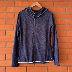 GAP FIT Women's Blue Zip Front Hooded Fleece Lined Jacket Size Medium